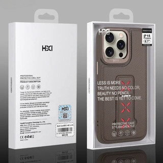 【Bracket/Leather hard case/Black】ốp lưng compatible for iPhone 12 13 14 15 pro max case