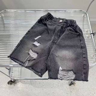 Bé Trai Rách Quần Short Denim Mùa Hè Trẻ Em Quần Áo Mùa Hè Bé Trai Quần Crop Hợp Thời Trang Thoáng Mát Chiên Phố Thời Trang Quần Cho Bé