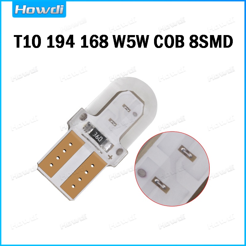 Đèn LED siêu sáng COB 8SMD T10 194 168 W5W chất lượng tốt cho xe hơi