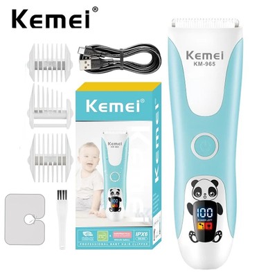 Tông đơ cắt tóc cho bé Kemei Tông đơ cắt tóc yên tĩnh cho trẻ em Bộ cắt tóc không dây có thể sạc lại không thấm nước cho trẻ sơ sinh