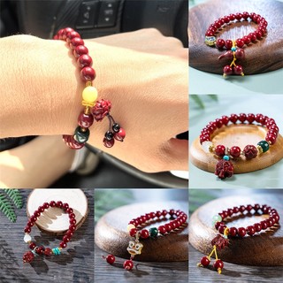 Vermilion Cát Trừ Tà Hạt Vòng Tay May Mắn Khóa An Toàn Hulu Lotus Pok Pixiu Vòng Tay