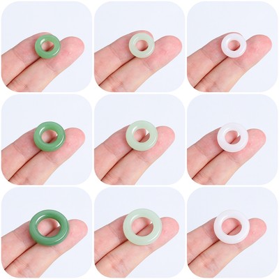 5 Chiếc Thủy Tinh Giả Ngọc Vòng Tròn Nhẫn Cho DIY Mặt Dây Chuyền Vòng Cổ Vòng Tay Trang Sức Làm Phụ Kiện