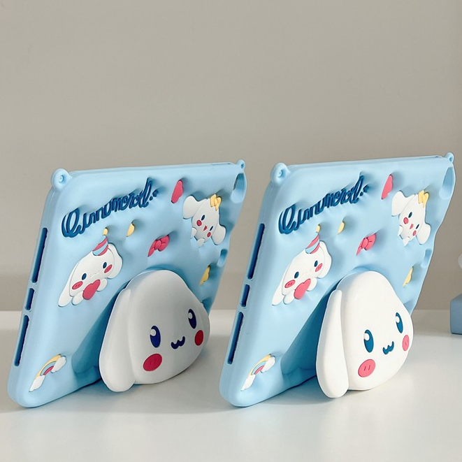 Ins Hoạt Hình Dễ Thương Stereo Cinnamoroll Kính Thiên Văn Giá Đỡ Cho iPadPro11 M2 2022 Mới Mini4 / 5 Mini6 Ốp Lưng ipad9.7 Air3 Vỏ Mềm Air4 / 5 10.9 Silica Shell ipad Gen9 Vỏ Chống Rơi