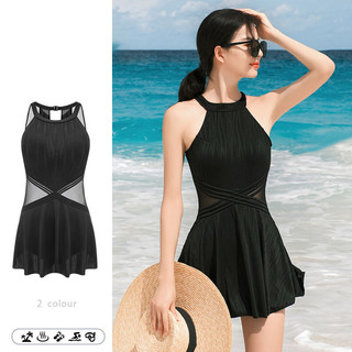One-piece swimsuit woman covers her belly and looks thin with chest pads✨