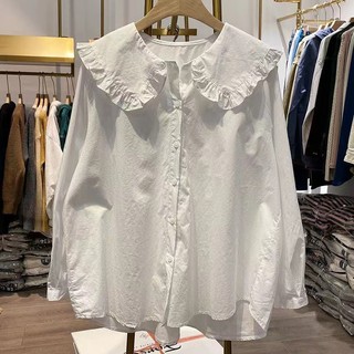 Phong Cách Hàn Quốc Nữ Nữ Rời Búp Bê Cổ Áo Sơ Mi Tay Dài Áo Baju Baju Wanita Lengan Panjang