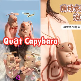 Quạt Capybara Hoạt Hình Capybara Treo Cổ Mini Quạt Cầm Tay Usb Sạc Quạt Học Sinh Di Động Quạt Nhỏ