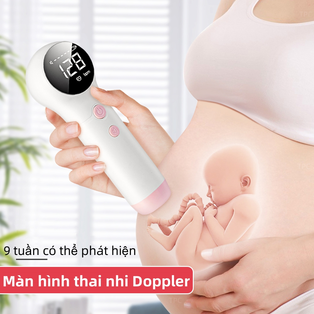 Máy theo dõi nhịp tim trước sinh Doppler cho bé Không bức xạ Máy dò nhịp tim khi mang thai LED Stethoscop