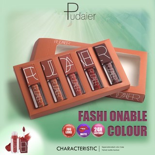 Bộ 5 son môi Pudaier chất lì lâu trôi chống thấm nước 180g