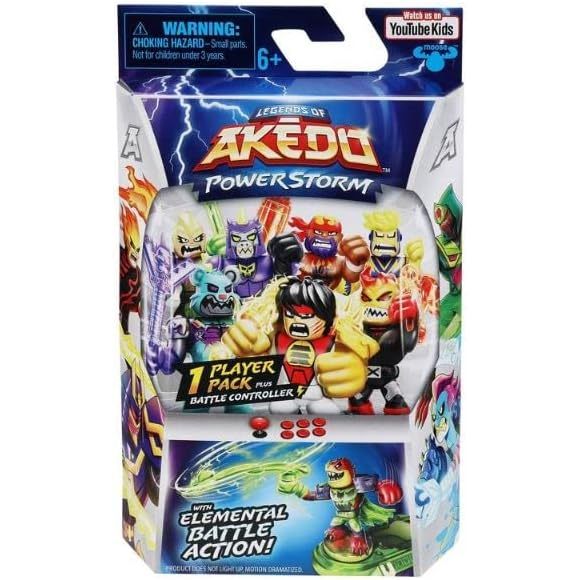 Legends of Akedo Powerstorm Single Mystery Player Pack &amp; Battle Controller - Thu thập tất cả các nhân vật hành động chiến đấu bí ẩn (Gói người chơi)