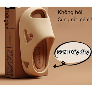 Dép nâng cao đế dày (5cm).Mềm mại và thoải mái. Dép không trượt trong phòng tắm trong nhà. Dép nữ thời trang ngoài trời