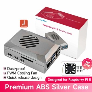 Raspberry PI 5 thế hệ Pi5 vỏ ABS hộp bảo vệ quạt làm mát Quạt giả khung hợp kim nhôm