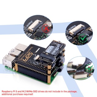 52pi B12 Double FPC PCIe HAT Adapter Board Cho Raspberry Pi 5