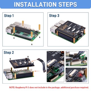 52pi B12 Double FPC PCIe HAT Adapter Board Cho Raspberry Pi 5