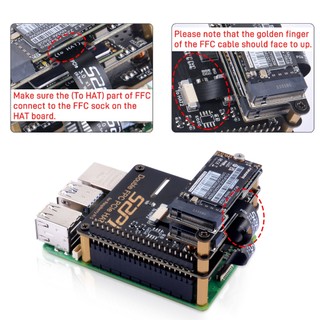 52pi B12 Double FPC PCIe HAT Adapter Board Cho Raspberry Pi 5