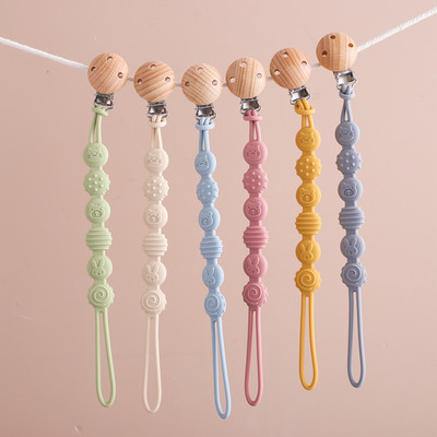 Bé Silicone Dây Xích Núm Vú Giả Chống Rơi Mini Động Vật Dây Xích Silicon Trẻ Sơ Sinh Núm Vú Giả Kẹp Dây Xích Giá Đỡ