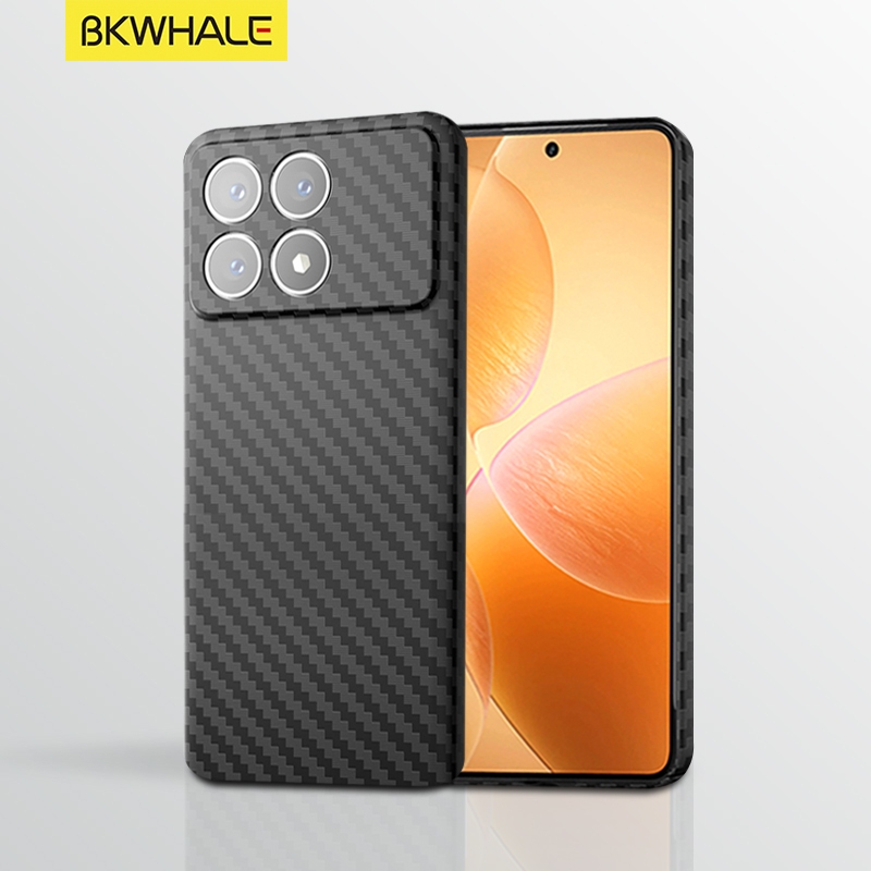 Ốp Điện Thoại Sợi Carbon BKWHALE Cho Xiaomi Redmi K60 K70 K80 Note15 Note14 Note13 Pro + POCO X7 X6 