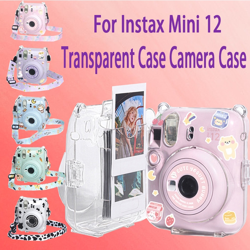 For Instax Mini 12 Case Vỏ Nhựa Kèm Sticker/ Case Trong Cho Máy Ảnh Instax Mini 12