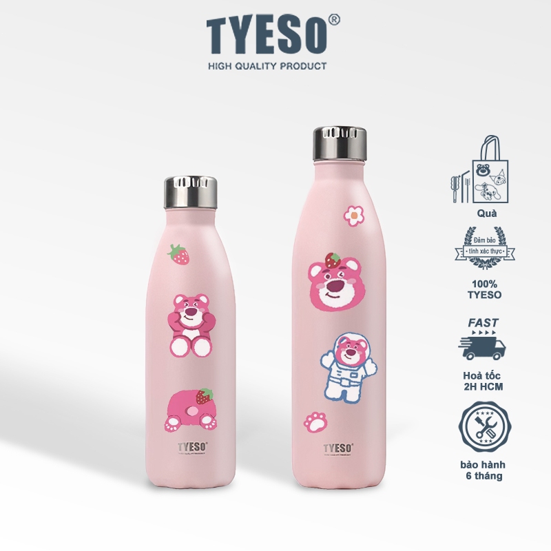 Tyeso ly giữ nhiệt 750/1000ml Bình Đựng Nước Nóng / Lạnh Chân Không Bằng Thép Không Gỉ tyeso