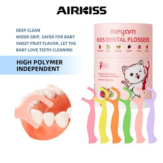Airkiss Kid 's Dental Flossers with Fluoride Fruit Dental Floloss Stick Trẻ em 60 chiếc đóng hộp độc lập