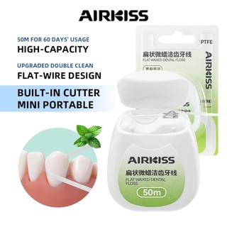 Airkiss Mint Flat Microwax Nha khoa Flos Air Floloss Răng 50 m Nha khoa Độ bóng Dung tích cao cho 60 ngày Sử dụng Máy cắt BUILT-IN Mini Di động