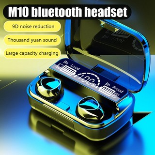Tai nghe không dây M10 Tai nghe Bluetooth TWS với Microphone Tai nghe không thấm nước HIFI với Hộp sạc 2200 mAh Tai nghe Bass trong tai cho iPhone