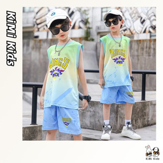 Trang phục bóng rổ trẻ em KiMi Kids Trang phục tập luyện mùa hè Bộ đồ thể thao lưới khô nhanh