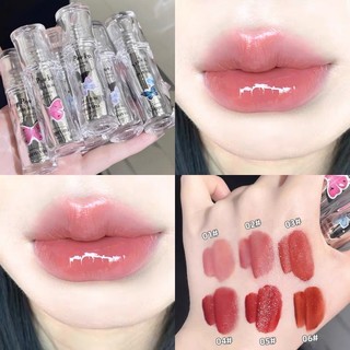 Son Bóng Cappuvini Dưỡng Ẩm Chống Thấm Nước Không Dính Màu Sắc Tươi Tắn Lip Glaze Gương bướm ba mảnh