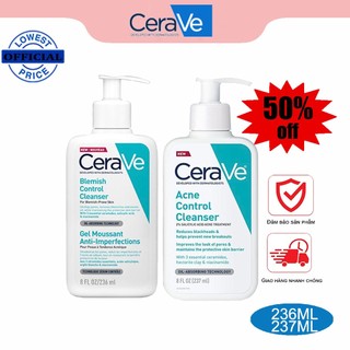 Sữa rửa mặt kiểm soát dầu Cerave acne cleanser 237ml Sữa rửa mặt cho da dễ bị mụn