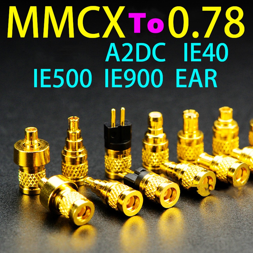 Một Cặp Nữ MMCX Sang Nam Kim Loại Đầu Nối IEM Bộ Chuyển Đổi 2Pin 0,78 A2DC IE500 IE900 IE40PRO IPX E
