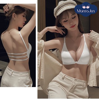  Momo Khóa Trước Sâu V Gợi Cảm Liền Mạch Áo Ngực Siêu Mỏng  Dây Thoải Mái Không Khung Đẩy Lên Quần Lót Nữ 