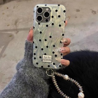 Ốp lưng chấm bi laser sành điệu cho iPhone 15 14 13 12 11 Pro Max Ốp lưng bé gái chống sốc trọn gói có dây chuyền