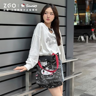 Zgo x Saniro Sanrio Đồng Thương Hiệu Kuromi Túi Đeo Vai Siêu Lớn Chống Thấm Nước Phù Hợp Với Đường Phố Phong Cách Thường Ngày 35016c