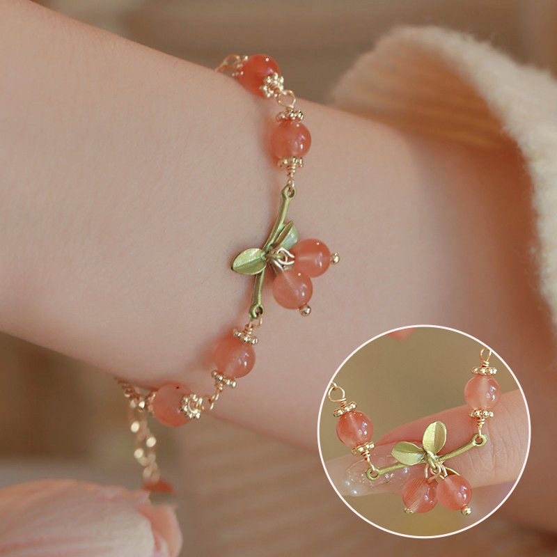 Miua🔮Dễ thương bướm chuông vòng tay cô gái thời trang ngọc vòng tay món quà người bạn tốt nhất