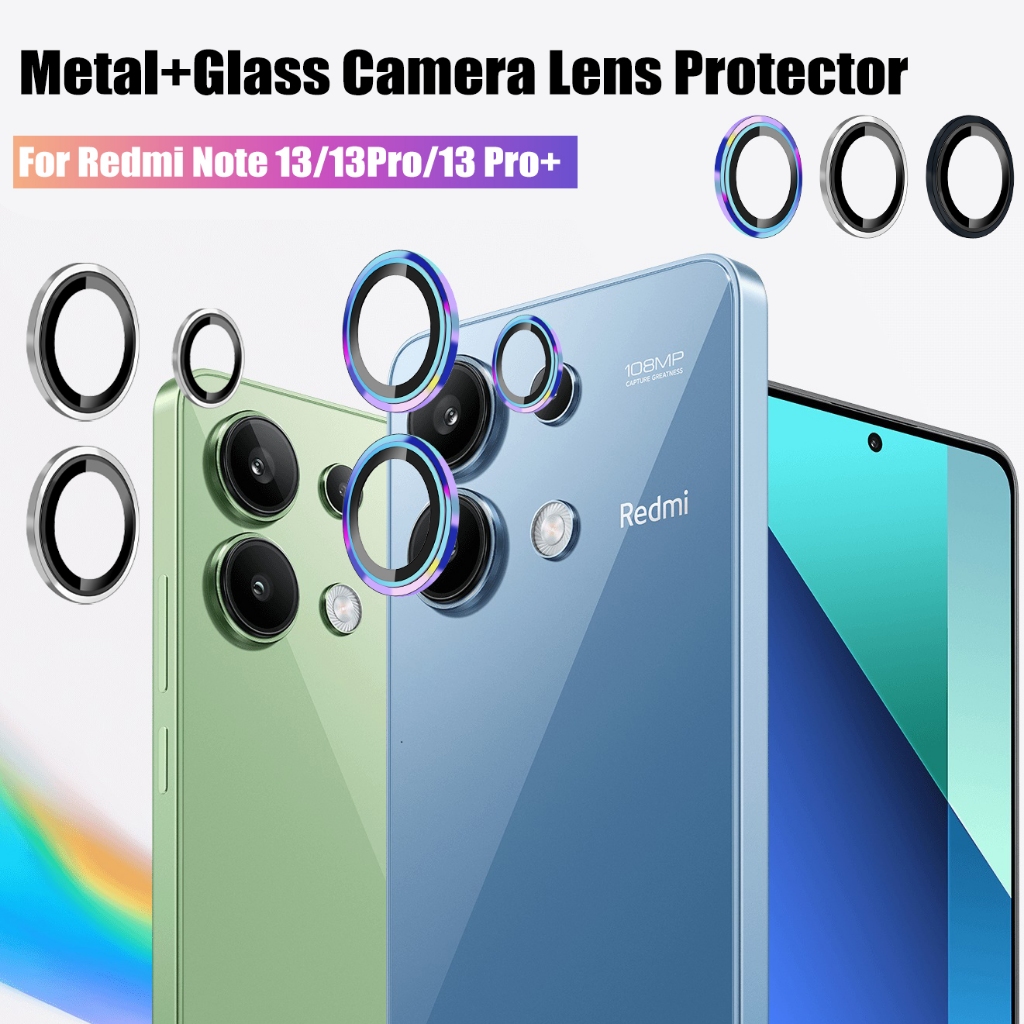 3 Chiếc Kính Bảo Vệ Ống Kính Máy Ảnh Cho Xiaomi Redmi 13C 12 Note 13 Pro 13Pro Plus Pro + 5G Kim Loại Camera Vòng Kính Cho Redmi Note 13 Pro + 4G Nắp Bảo Vệ