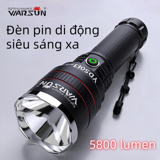 Warsun Đèn Pin LED XD50 5800 lumens Siêu Sáng, Chống Nước, Sạc Lại, Dùng Khi Cắm Trại