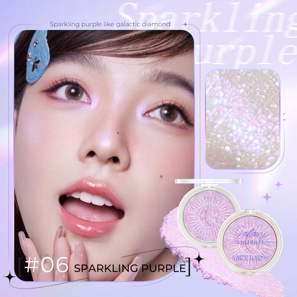 SACE LADY Phấn Bắt Sáng Mỏng Nhẹ Tạo Hiệu Ứng 3D Lên Màu Chuẩn Trang Diểm Cho Mặt Highlight Bắt Sáng 6g | BigBuy360 - bigbuy360.vn