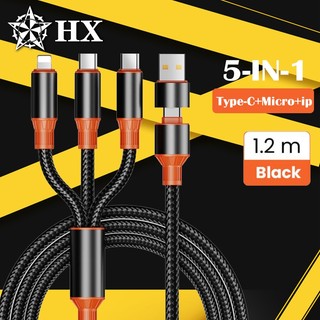  Cáp Sạc HX 2 in3 Cổng Usb Nhiều Dây Sạc Usb Loại C Micro Sạc Dây Điện Thoại Di Động Cho 1phone15.