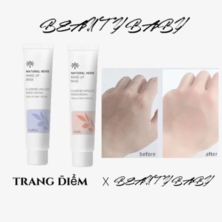 Kem cô lập màu xanh tím, kem nền dạng lỏng che khuyết điểm, chống thấm nước lâu trôi, chống mồ hôi và không dính