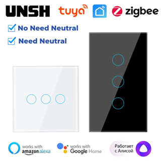 Công tắc đèn thông minh Tuya zigbee 1 2 3 4 băng đảng Công tắc treo tường cảm ứng điều khiển 2 chiều với bộ lặp tín hiệu zigbee Có / Không có dây trung tính Cuộc sống thông minh hoạt động với Alexa Google Home Tmall Genie