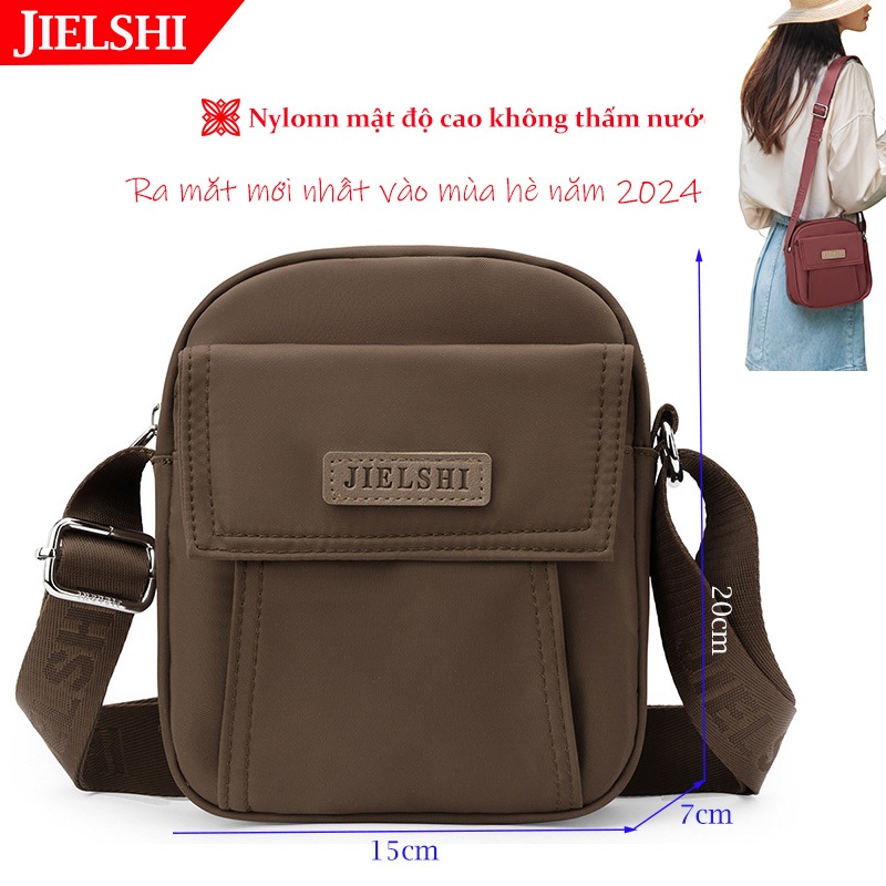 Túi Đeo Vai Nữ JIELSHI Mùa Hè 2024 Mới Nhẹ Chống Thấm Nước Nylon Đeo Ngang Túi Điện Thoại Di Động