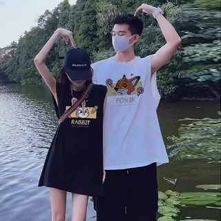 Disoo Cặp Đôi Mặc Mùa Hè Mặc Áo Vest Không Tay 2024 Phong Cách Mới Nam Nữ Cotton Nguyên Chất Top Tay Ngắn