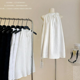 72627 Đầm chữ A không tay dáng rộng cổ Jacquard ngọt ngào