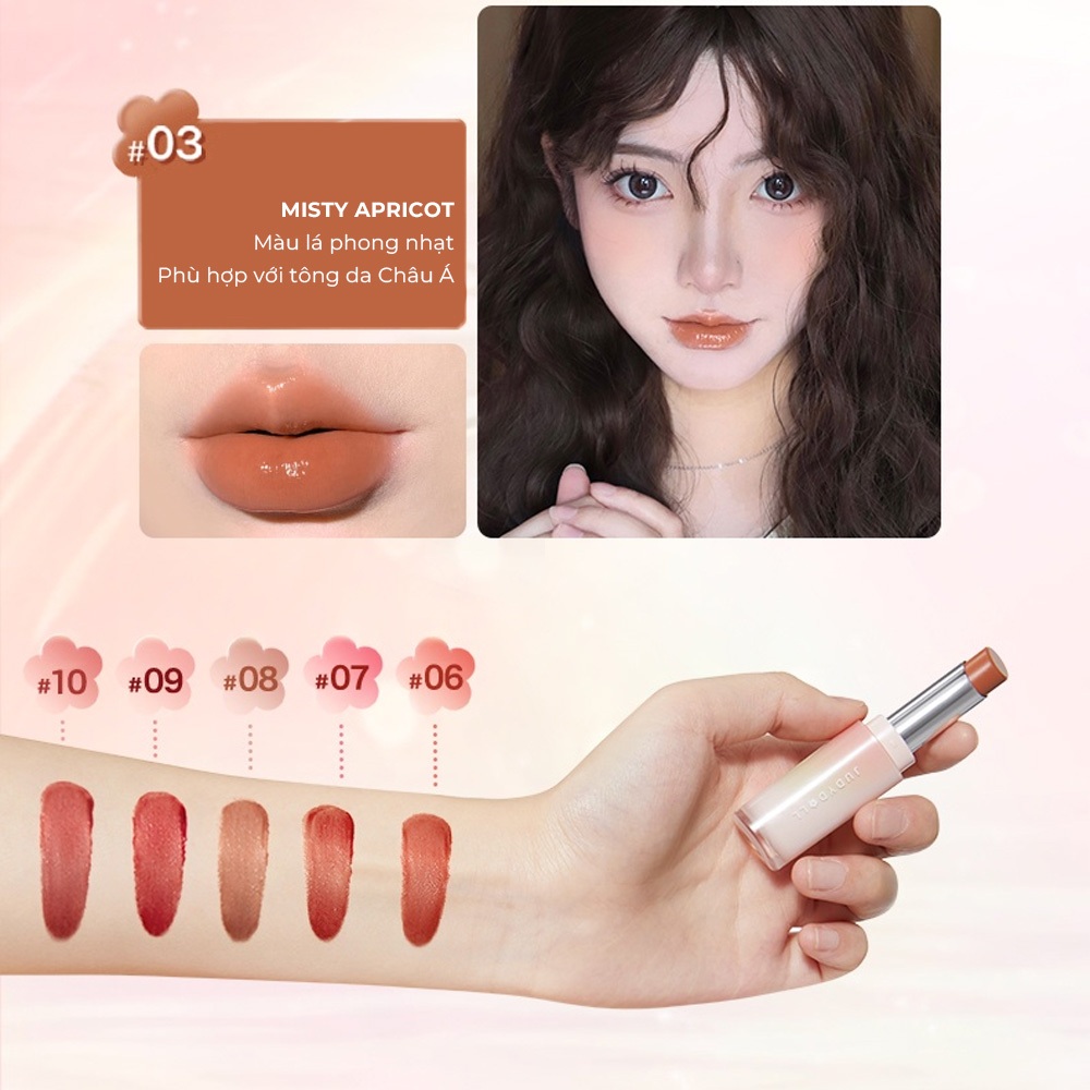 JUDYDOLL Son dưỡng có màu Watery Glow Lipstick Dưỡng ẩm Mềm môi Tôn da 3g