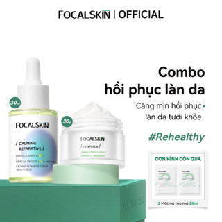 FOCALSKIN Kem Dưỡng Da RAU MÁ Dưỡng Ẩm Phục Hồi Da 30g + Serum Lá Trà CAMELLIA 3% RAU MÁ + 3% NIACINAMIDEHỗ Trợ Phục Hồi Da Toàn Diện 15ML.