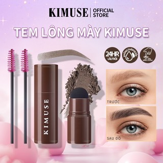 Bộ phấn kẻ chân mày và 10 khuôn có thể tái sử dụng lâu trôi KIMUSE