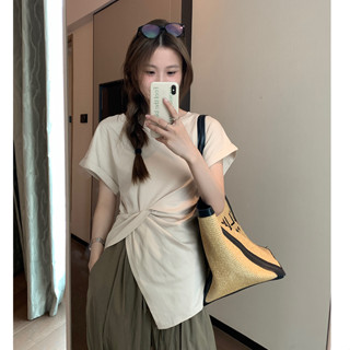 SUXI Áo Thun Tay Ngắn Cổ Thuyền Ôm Dáng Màu Sắc Trơn Thời Trang Mùa Hè Cho Nữ