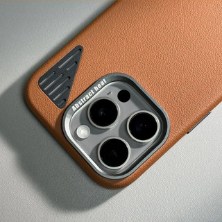 【Aluminum alloy cooling/Kevlar texture/Pc hard case/Brown】ốp lưng compatible for iPhone 12 13 14 15 pro max case