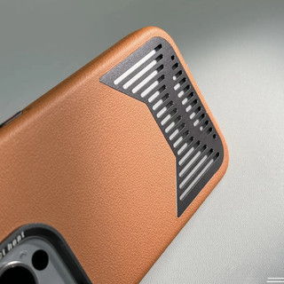 【Aluminum alloy cooling/Kevlar texture/Pc hard case/Brown】ốp lưng compatible for iPhone 12 13 14 15 pro max case