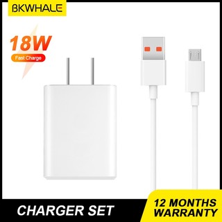 Bộ sạc nhanh bkwhale 18w cáp dữ liệu và bộ chuyển đổi cáp sạc micro usb 3a