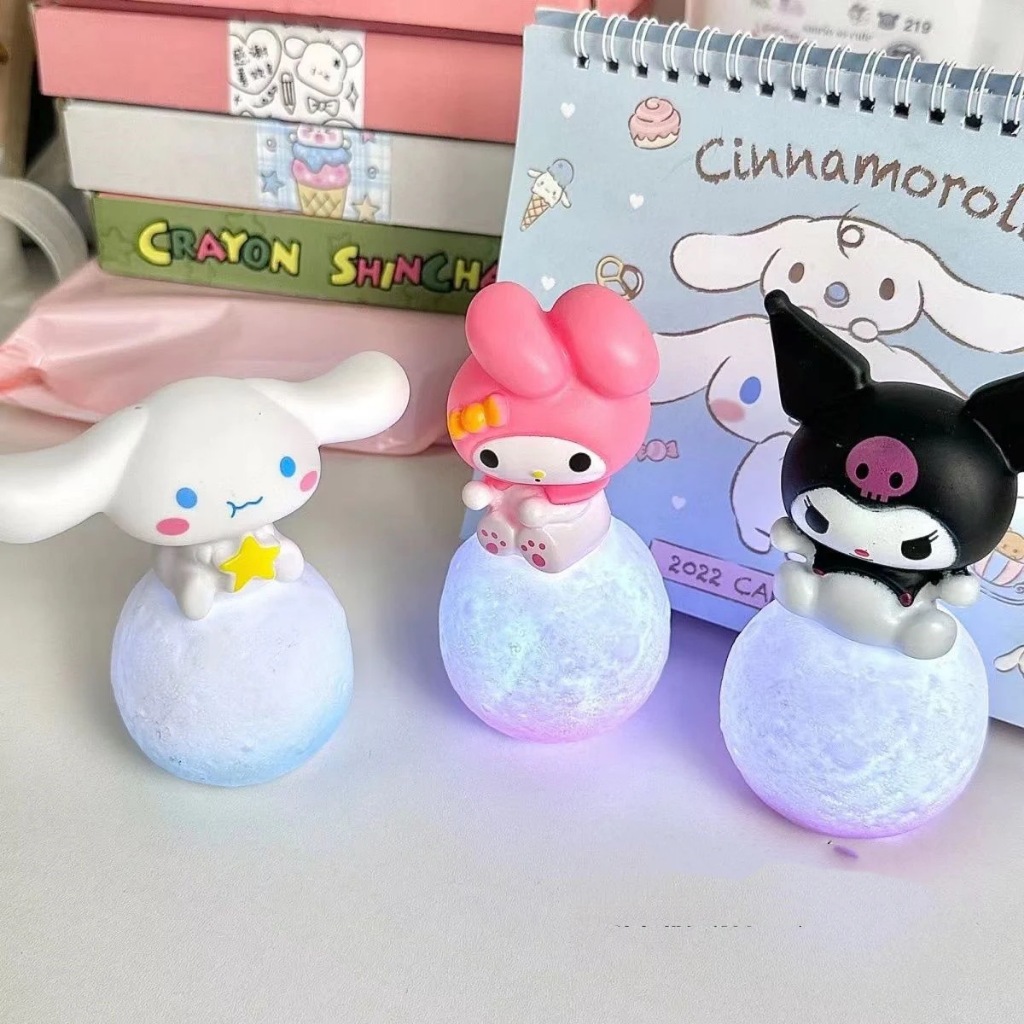 Sanrio Hello Kitty Kuromi Cinnamoroll Đèn Ngủ Phát Sáng Đồ Chơi Trẻ Em Đèn Ngủ Anime Kawaii Dễ Thương Trẻ Em Kid Quà Tặng